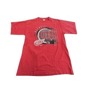 "COMPETITOR" Detroit Red Wings VNT 1993 SZ L Y2K Playoffs Hockey Graphic Stanley